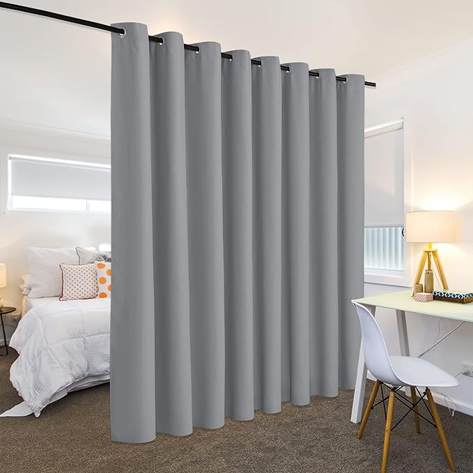 RYB HOME Portable Room Divider Curtains Energy Saving Noise Reducing Drapes - Image 4