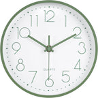 Modern Green Bathroom Wall Clocks 8 Inch Non-Ticking Battery Operated by HorizentWallClock