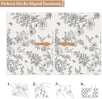 Froluya Black and Cream White Floral Wallpaper Peel and Stick Wallpaper - Image 6