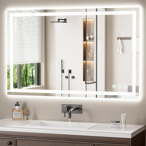 48X30 LED Bathroom Mirror with Lights, Backlit + Front Lit, Lighted Bathroom by Rpoesx