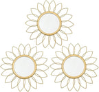 3 Pack Metal Mirrors for Wall Sunburst Wall Mirrors Home Décor Decorative by Uaussi
