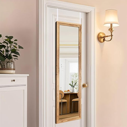 48"x14" Door Mirror, Rustic Full Length Mirror, Over The Door Hanging Mirrors by Unknown