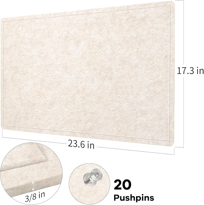 Lightomorrow Bulletin Board, 24 x 18 inches Decorative Felt Pin Board, Vision - Image 4