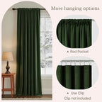 NICETOWN Dark Green Blackout Velvet Curtains - Image 5