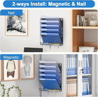 OUTWOLF Magnetic File Holder, 6-Tier Magnetic Wall Hanging File Organizer - Image 6