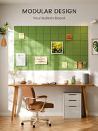Bumusty Large Felt Bulletin Board, 30 Push Pins, 40 Adhesive Tabs, Kelly Green - Image 6