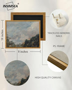 InSimSea Framed Canvas Wall Art, Vintage Landscape Painting, Rustic Nature - Image 5