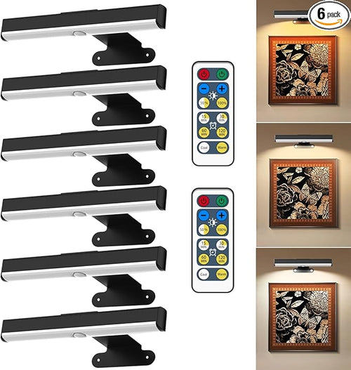 6Pack Wireless Picture Light for Wall Battery Operated Wall Sconces by EUIOKUN
