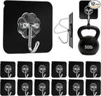 DDMY Black Heavy Duty Adhesive Hooks 2026 Upgraded 50lbs（Max） Sticky Wall Hooks by DDMY
