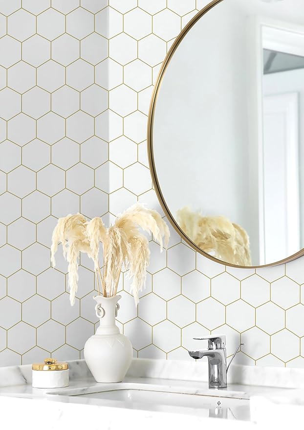 Gold Wallpaper Geometric Peel and Stick Wallpaper - Image 4