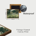 OIQArtOIQ Vintage Framed Wall Art Garden Landscape Canvas Art Prints Rustic - Image 4