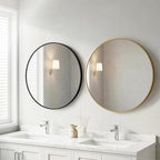 OLIXIS 20 Inch Gold Round Bathroom Wall Mirror, Round Bathroom Mirrors - Image 2