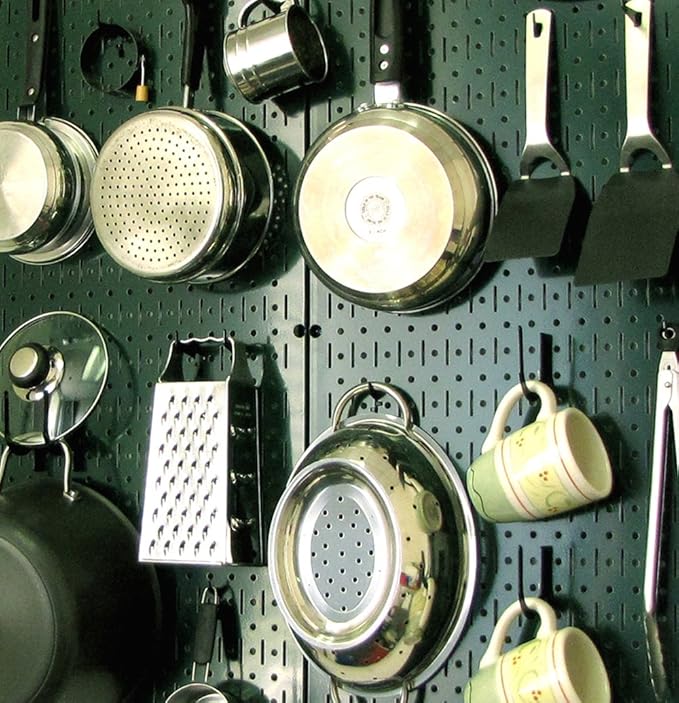 Wall Control Pegboard 32in x 16in Green Metal Pegboard Tool Board Panel - Image 4
