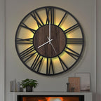 LEIKE Large LED Wall Clocks, Non Ticking, Battery Operated Rustic Round Modern by LEIKEWALLCLOCK
