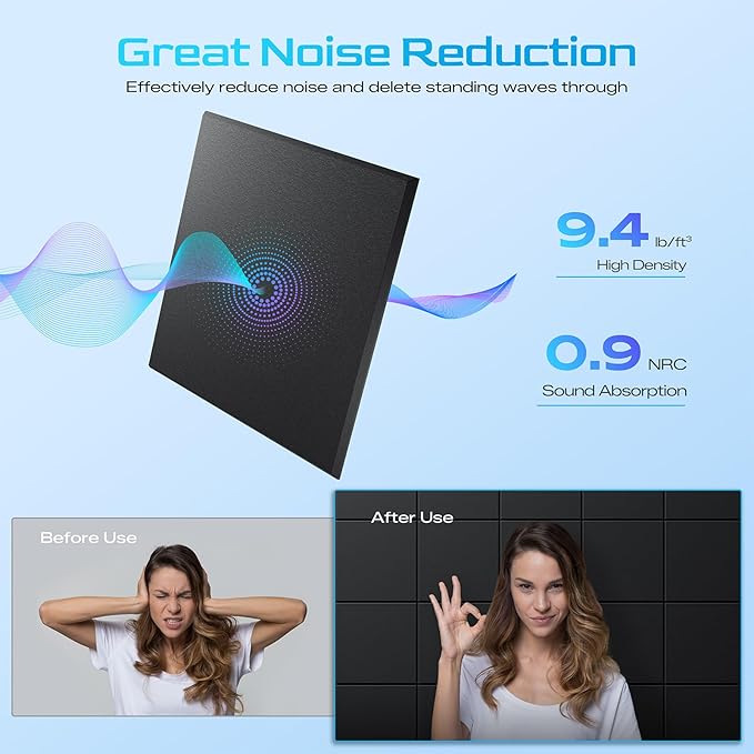 22 Pack Self-Adhesive Acoustic Panels, Soundproof Wall Panels - Image 3