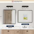 Keonjinn 42 x 36 Inch Black Bathroom Mirrors - Image 5