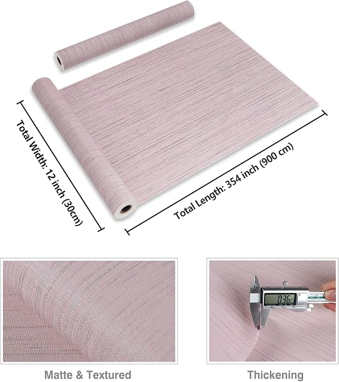 CRE8TIVE Pale Pink Grasscloth Wallpaper Peel and Stick Textured Wallpaper Pink - Image 8