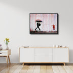 Wieco Art Framed Banksy Raining Day or Colorful Graffiti Street Famous Canvas - Image 4