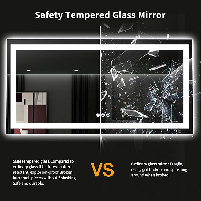 LOAAO 60X36 LED Bathroom Mirror - Image 8