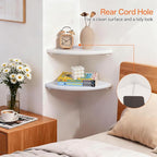 Gieanoo Floating Corner Shelves Set 2 10inch White Solid Oak Rounded Corner - Image 5
