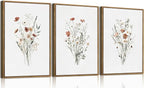 KISSFOX Framed Wildflower Wall Art Floral Canvas Wall Art Flower Pictures Wall by KISSFOX