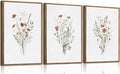 KISSFOX Framed Wildflower Wall Art Vintage Floral Canvas Wall Art Flower by KISSFOX