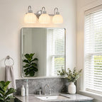 Bathroom Light Fixtures, 3-Light Brushed Nickel Bathroom Vanity Light Over - Image 7