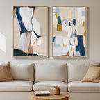 Large Framed Neutral Abstract Wall Art by Cuspin