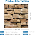 COMSTICKC Peel and Stick Faux Stone Wall Sticker Wall Panels, Not Real Stone - Image 3
