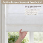 DEJAVU No Drill Cordless Blackout Roman Shades, Linen Textured Privacy Roman - Image 4