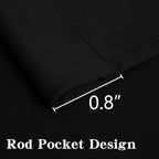 IGEMAEVE Black 100% Blackout Curtains 84 Inch Length 2 Panels Set, Rod Pocket - Image 8