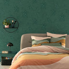 Dark Green Wallpaper Embossed Floral Peel and Stick Wallpaper 197inL78.7inW - Image 3