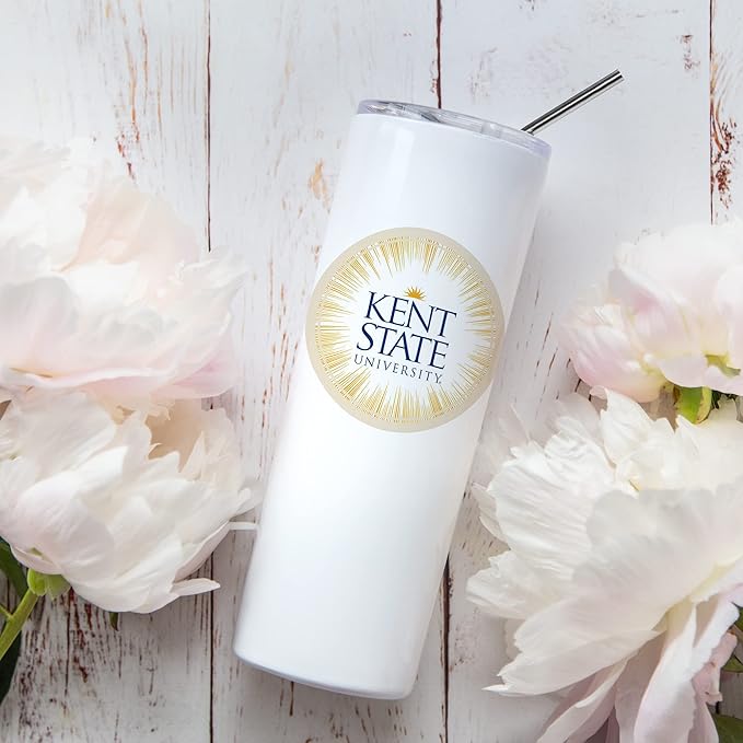 Kent State University Skinny Tumbler, Water Tumbler, Stainless Steel Tumbler, Tumbler Cup, Tumbler with Straw and Lid, Double Wall, Stainless Tumbler (Kent State University #12)