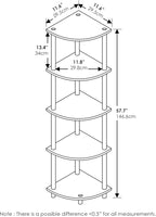 Furinno Turn-N-Tube Corner Shelf Set of 2, 5-Tier Corner Bookshelf, Open - Image 6