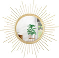 Gold Mirrors for Wall Sunburst Decor Art Mirror Bohemian Home Round Modern by HLFMVWE