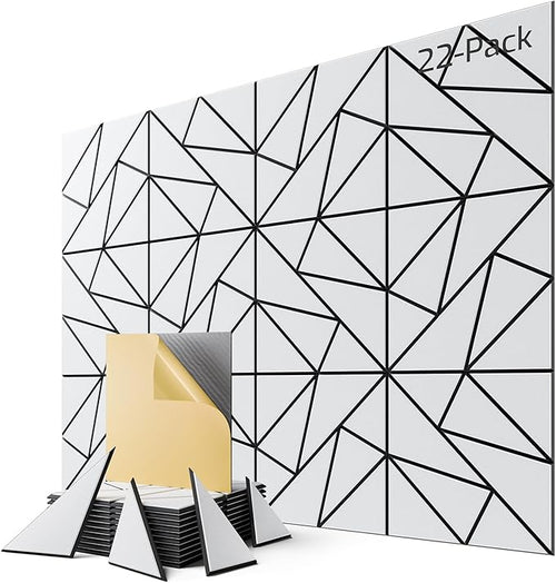 22-Pack Felt Acoustic Panels, Peel & Stick Sound Proof Foam Panels by Lebenforce