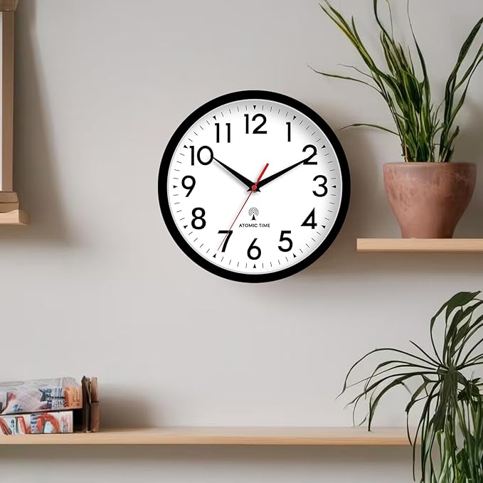 DAXSMY Atomic Wall Clock Analog 10 Inch Battery Operated Modern Decorative - Image 4