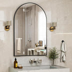HARRITPURE Arched Wall Mirror – 30"x40" Arch Bathroom Mirror Metal Frame Vanity - Image 9