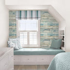 practicalWs 17.71''x 393.7''Blue Distressed Wood Wallpaper Self-Adhesive Peel - Image 7