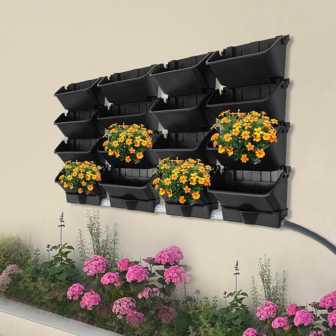Vertical Wall Planter with 16 Pots, Hanging Garden Plant Flowerpot Holder - Image 7