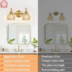 Bathroom Light Fixtures, 2-Light Brushed Gold Vanity Lights - Image 4