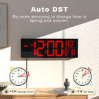 JALL 16" Large Digital Wall Mount Clock, Count Down Timer, Big LED, Temperature - Image 4