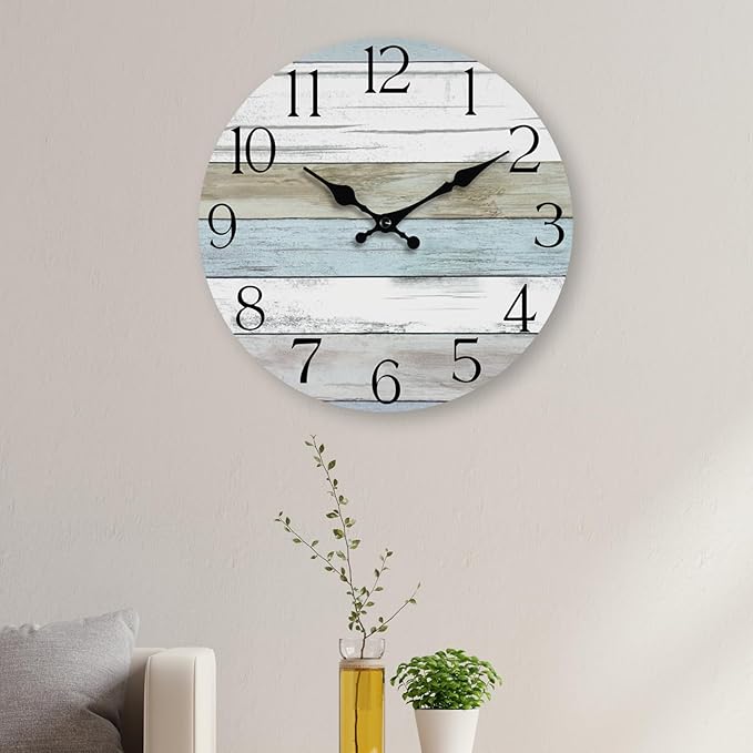 Wall Clock, 10 Inch Silent Non Ticking Wall Clocks Battery Operated, Rustic - Image 7