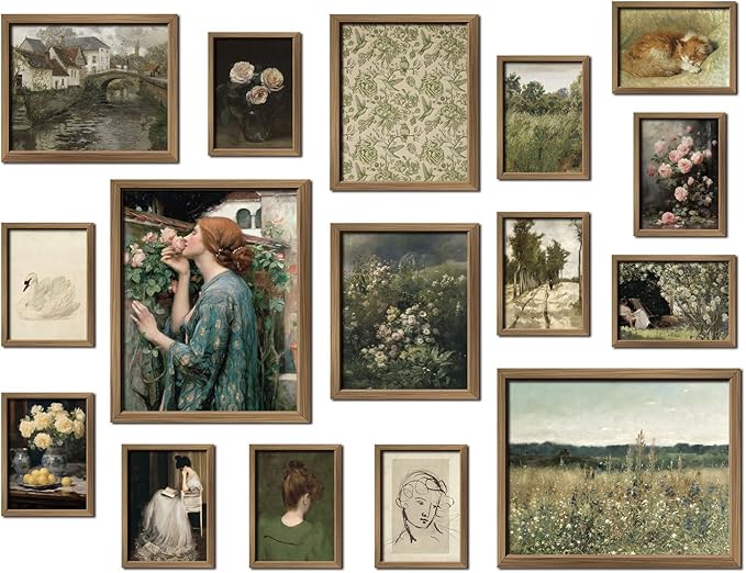 ANERZA 16 PCS Vintage Wall Art Decor, French Country Gallery Wall Prints by ANERZA