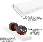 Floating Shelves 72 Inch Long 8" Deep Set of 2, Heavy Duty Wood Wall Mounted - Image 3