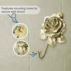 Gold Decorative Wall Hooks for Hanging, Cute Resin Flower Bow Coat Hooks - Image 6