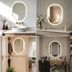 20x28 LED Bathroom Mirror with Lights Oval, Lighted Bathroom Vanity Mirror - Image 6