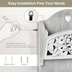Mail Organizer with Key Holder, 2-Slot Mail Holder with 4 Key Hooks - Image 7