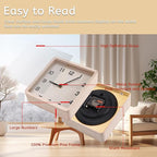 Maxspace Wooden Wall Clock, 8 Inch Non-Ticking Silent Square Wall Clock - Image 3