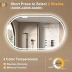BEAUTYPEAK 48x28 LED Oval Bathroom Mirror - Image 4